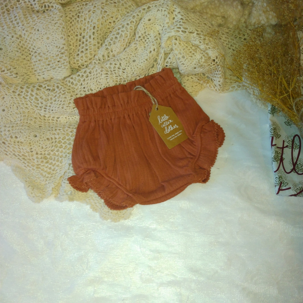 Kids Ruffle Shorts - Rust - Picture 2 of 5